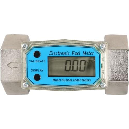 Digital Flowmeter K24 Electronic Liquid Turbine Meter Electronic Diesel Flowmeter 1.5 Inches Fuel Oil Flow Meter 40-280L/MIN
