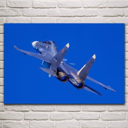 Cool su 30sm multi-role fighter generation 4 aircraft living room home wall art decor wood frame fabric posters KN500