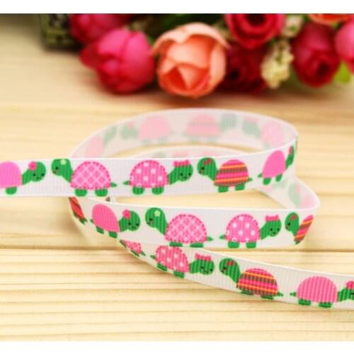 DHK 3/8'' 5yards girl printed grosgrain ribbon headwear hair bow diy party decoration OEM Wholesale 9mm C1302