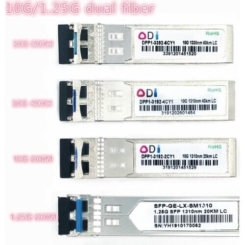 SFP 1.25G/10G LC 20/40/60km dual fiber compatible 1310nmSFP+ Transceiver Industrial grade -40-85Ccompatible with Mikrotik Cisco