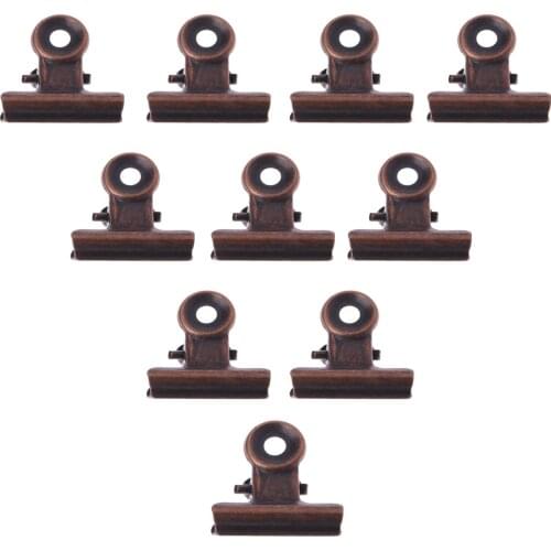 DRELD 10pcs 30*32mm Bulldog Clips Mini Metal Hinge Clips File Paper Money Binder Clamps For Tags Bags Shops Office Home Kitchen