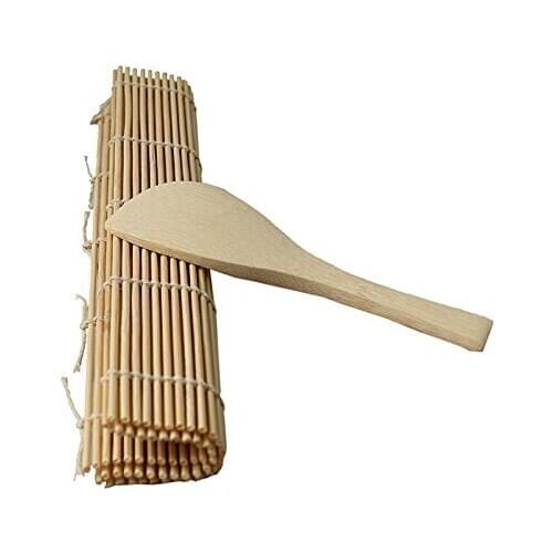 Quality Delicious sushi rolling Maker Bamboo Roll Housing Material Mat + Rice Paddling