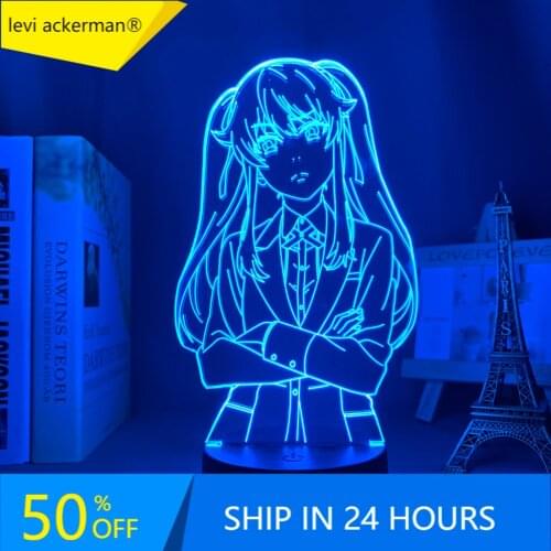 Kakegurui Meari Saotome Anime LED Light for Bedroom Decor Night Light Kids Birthday Gift Manga Room Table 3D Lamp