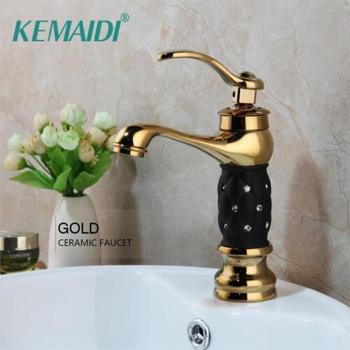 KEMAIDI 15 Choice Basin Faucets Diamond Bathroom Faucet Gold Mixer Tap Single Handle Hot Cold Washbasin Tap Yorneiras