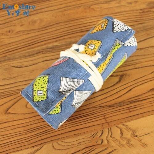 Pencils Box Cotton Canvas Handmade Original Small Book Large Capacity Color Lead Sketch Pencil Case Pen Box B083
