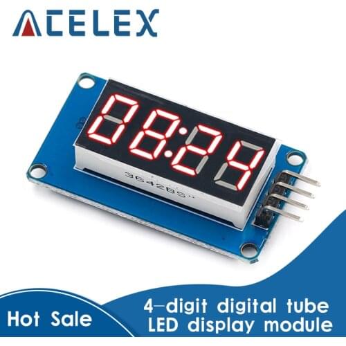 TM1637 4 Bits Digital LED Display Module For arduino 7 Segment 0.36Inch Clock RED Anode Tube Four Serial Driver Board Pack