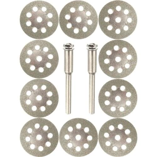 10pcs Circular Saw Blades Cutting Wheel Discs+2pcs Mandrels Set Rotary Tool Carbon Steel Drill Accessories Hard Material Cutting