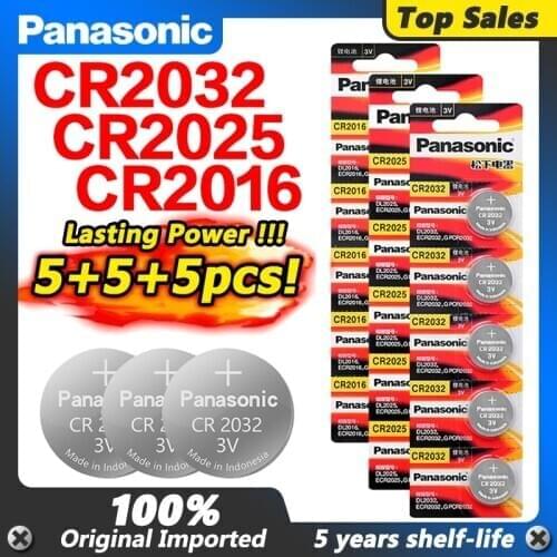 PANASONIC 15Pcs original brand new battery for 3v cr2032 cr 2025 cr2016 button cell coin batteries for watch computer