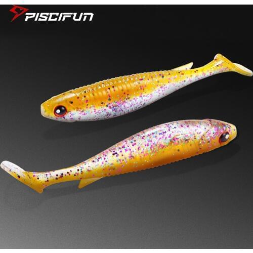 Piscifun 4pcs / Lot Soft Lures 8g 10cm Fishing Lure Simulation Soft Fish Realistic Paddle Tail Swimbait fragrance Soft Bait