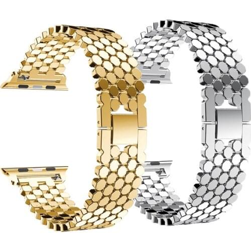 Stainless steel strap for Apple watch band 38mm 42mm Fish-scale Metal Belt Link bracelet iWatch Series 3 4 5 se 6 40mm 44mm band