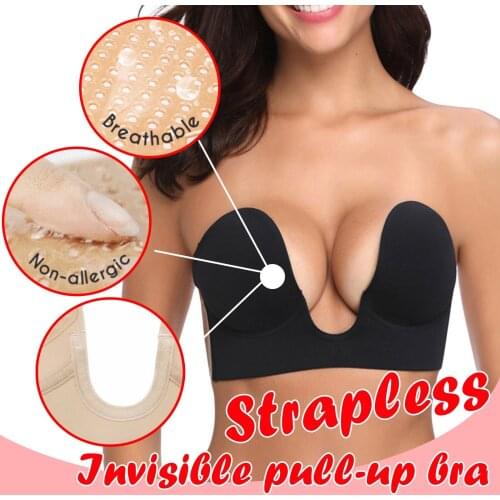 Silicone Bra Invisible Push Up Sexy Strapless Bra Stealth Adhesive Backless Breast Enhancer For Women Sticky Wedding Bikini Bras
