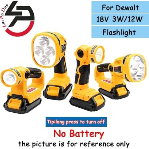 3W/12W 18V For Dewalt DCB140 DCB200 (NO Battery,NO Charger)LED Lamp Flashlight Lithium Battery USB Outdoor Emergency Lighting
