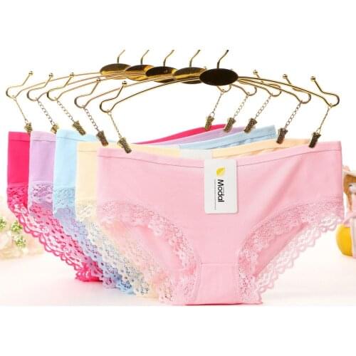 Briefs underwear panties Modal women 2020 new arrival fashion wholesale solid color lace lady girl plus size vestidos K002