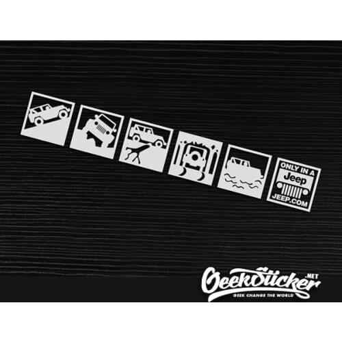 Waterproof Reflective Universal Car the Whole body sticker icon for Jeep Sub All-terrain Vehicles 4WD Land Rover black and white