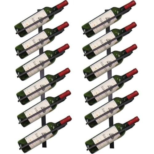 Factory Promotion Iron Wine Rack Wall Hanging Display Stand Rack Organizer Creative Wine Bottle Rack Holder Bar Storage