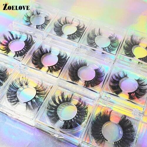 Zoelove 25mm Mink Eyelashes Wholesale Cross Fluffy 3D Mink Lashes Natural Long False Eyelashes Soft Thick Fake Lashes In Bulk