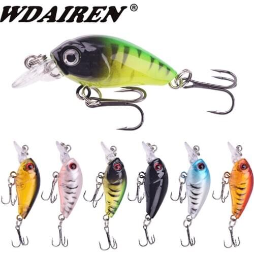 1Pcs Crazy Mini Wobbler Topwater Fishing Lures 45mm 3.5g Isca Artificial Japan Crankbait Floating Hard Bait Bass Pesca Tackle
