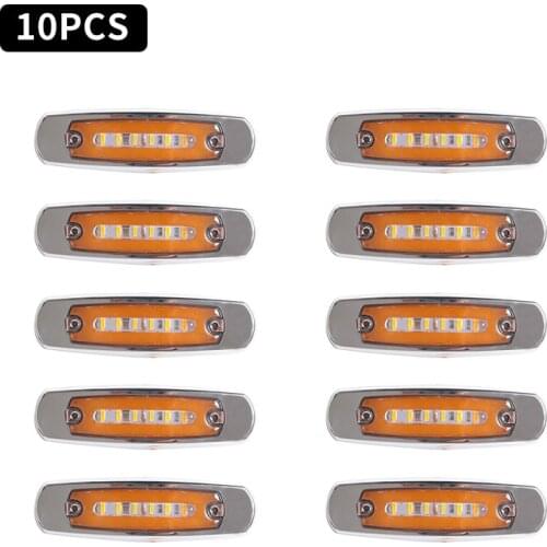 10pcs LED Truck Lorries Bus Clearance Side Marker Indicators Light yellow Marker Trailer Marker Lights 24v