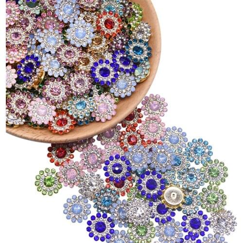 20/100pcs Flower Rhinestone 14mm Flatback Crystal Stone Trim for Clothing Jewelery Embellishment Material DIY Sewing Accessories
