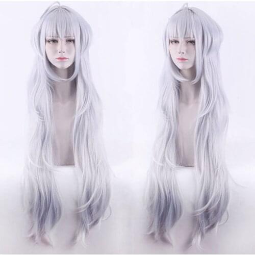 39.4 inches Fate/Grand Order FGO Merlin Wigs Garden of Avalon Siver Cosplay Wig Long Wavy Heat Resistant Hair for Halloween