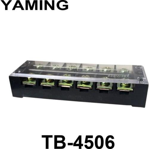 5PCS/lot Copper TB-4506 45A 600V 6 Position Fixed Type Splice Connection Terminal Row Connect Plug Board