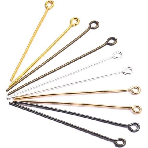 16-70MM 100pcs Mixed Metal Eye Head Pin Needles Findings Connector Beads Supplies For Jewelry Making Supplies Earring Findings