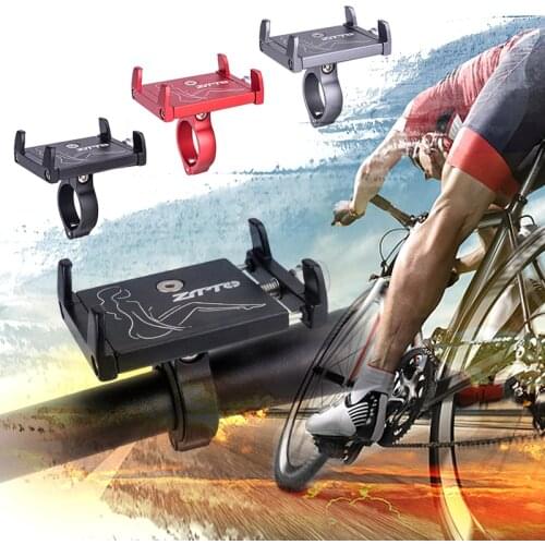 Aluminum Aloy Bicycle Phone Holder Universal Bike Motorcycle Handlebar Clip Stand Mount Cell Phone Holder GPS Mount Bike Bracket
