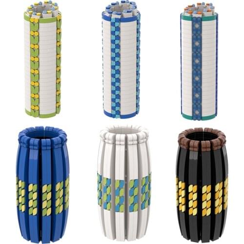 Buildmoc Friends Creator Expert Vase Compatible 10280 Rose Flower Bouquet For Girls Building Blocks Decoration Toys Kids Gifts