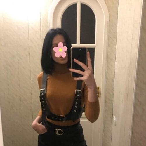 CKMORLS Sexy Leather Harness Woman Erotic Lingerie Bra Bdsm Bondage Sex Body Chest Strap Cage Suspenders Punk Gothic Garter Belt