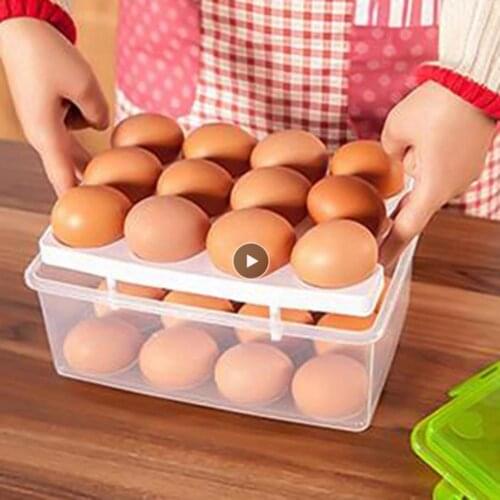 24 Grids Eggs Holder Double Layers Storage Case Large Capacity Freezer Airtight Storage Organizer for Home Camping Picnic 2021