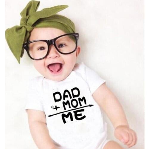 Dad Mom Me Baby Jumpsuits Newborn Baby Bodysuit One Piece Cotton Short Sleeve Baby Romper for Babies Girls Boys Outfits 0-24M