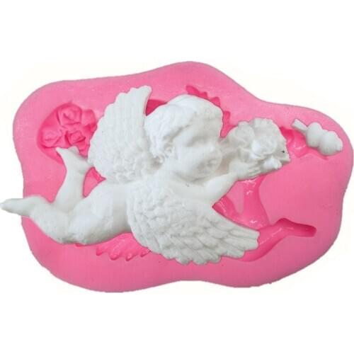 DIY West Point Baking Tools Fondant Cake Mold 3D Silicone Cake Tools Cupid Angel Shaped A477