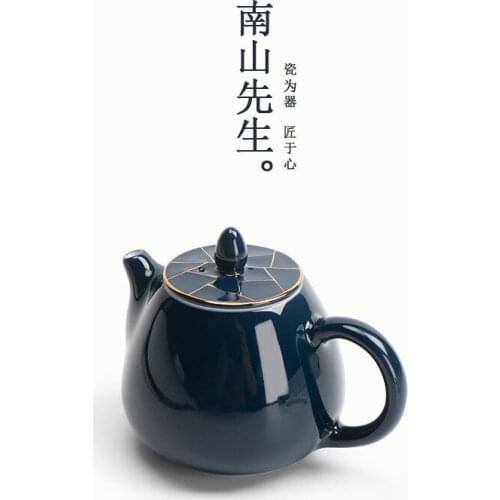 Jilan painted gold ceramic household ceremony tea pot Japanese kungfu tea set filter manual teapot teaware