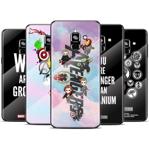 Marvel Avengers cute text logo For Samsung Note 20 10 9 8 Ultra Lite Plus 5G A70 A50 A40 A30 A20 A10 Tempered Glass Phone Case