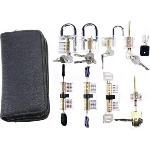 Goso 24 Lockpick Locksmith Tools Set with 9 Transparent Practice Locks