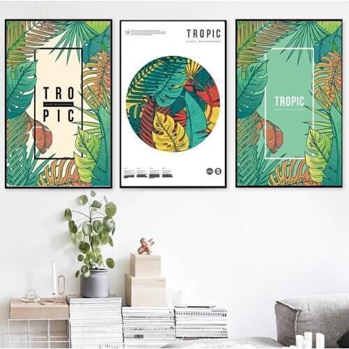 Abstract Green Leaves Wall Art Canvas Painting Green Style Plant Nordic Posters and Prints Decorative Picture Modern Home Décor