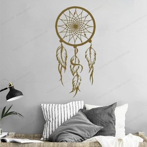 Feather Dream Catcher Wall Decal dream catcher wall vinyl sticker for home decor bedroom removable art mural HJ545
