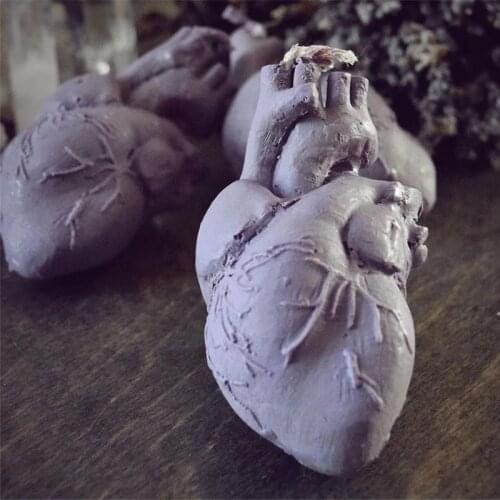 New Shape of Human Heart Organ Silicone Candle Mold for DIY Handmade Aromatherapy Candle Plaster Ornaments Handicrafts Soap Mold