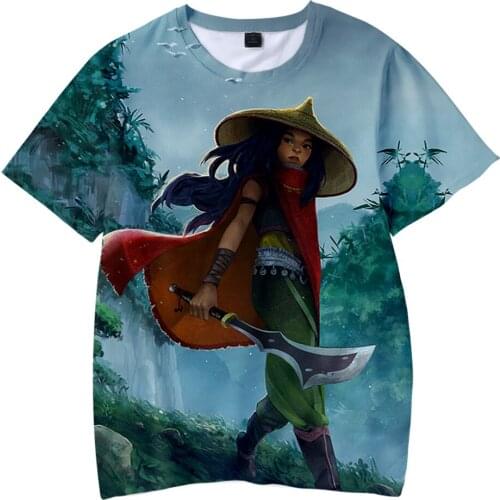 New Cartoon Movie Raya and the Last Dragon Raya T shirts 3D Print Children T-shirt Boy/Girl Kids Short Sleeve Anime Clothes