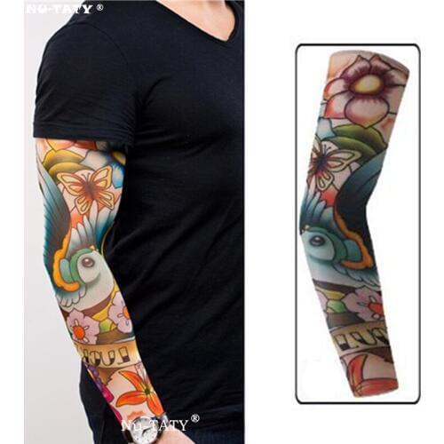 Nu-TATY Canary Flowers Man&woman style Tattoo Sleeve Stockings Body Art Leggings Cool Boys Girls Party Wearings