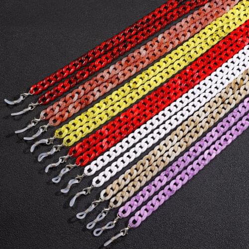 Candy Color Acrylic Glasses Chain Mask Chain Necklace for Women Anti Slip Sunglasses Lanyard Reading Eyeglasses Lanyard Jewelry