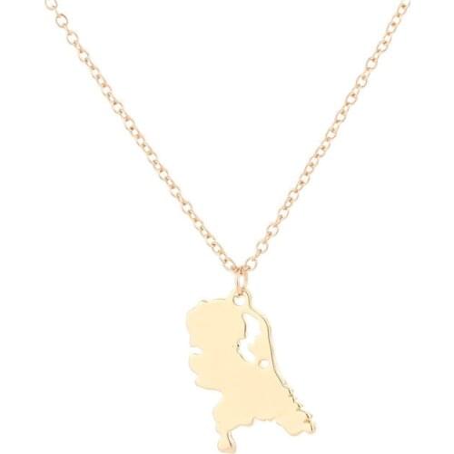 Europe And The United States Cross Border Popular Necklace Map Necklace Dutch Map Pendant Choker Chain