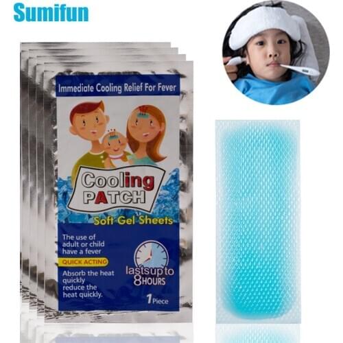 30pcs Fever Cooling Patch Fever Down Medical Plaster Migraine Headache Patches Lower Temperature Ice Gel Polymer Hydrogel D3138