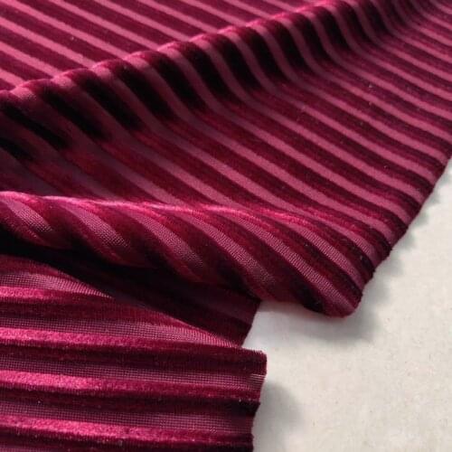 Stripe Velvet Stretchy Fabric DIY Gorgeous Fabric for Dress Trousers Luxury Soft Home Textile