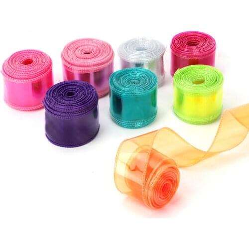 Transparent Ribbons Rainbow Jelly Ribbon Trim Fabric PVC Ribbon For Bows DIY Home Decorative Handmade Crafts Material 2Y/50mm