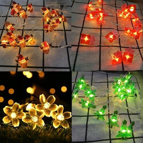 2M 20 LED Christmas LED Light String Santa Claus Garlands Battery Lamp Fairy Lights Christmas Party Decoration for Home Outdoor