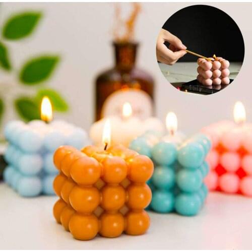 DIY Candles Molds 3D Soy Handmade Silicone Forms Mould Overlapping Cube Handcrafts Soap Mold for Candle Making Deco Supplies