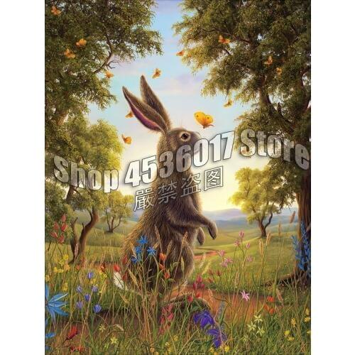 DIY Diamond Embroidery The Kiss Rabbit and butterfly Cross Stitch Full Mosaic Diamond Painting Rhinestones Christmas Gift Decor