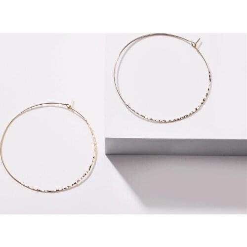 E7139 ZWPON Hammered Thin Line Circle Hoop Earrings for Women 2020 New Arrival Simple Big Round Wire Earrings Geometric Jewelry