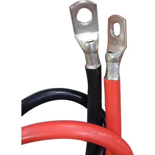 1 AWG Battery Connection Silicone Cable Wire High Current Copper Wire with Lug Car Inverter Wire Customize Length 65CM 95CM